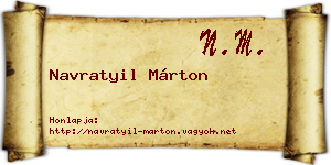 Navratyil Márton névjegykártya