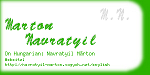 marton navratyil business card